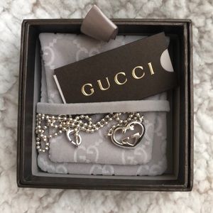 GUCCI SterlingSilver Interlocking G Heart Necklace